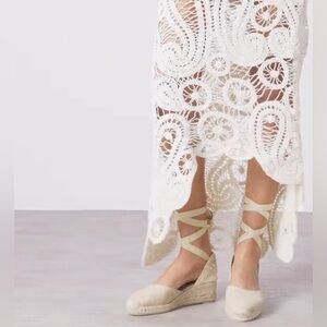 Castaner Carina Nude Wedge Sz 38